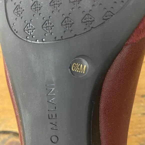 Antonio Melani Suede Pointed Toe Bow Comfort Flats in Burgundy, Women's Size 6.5 - Picture 16 of 17